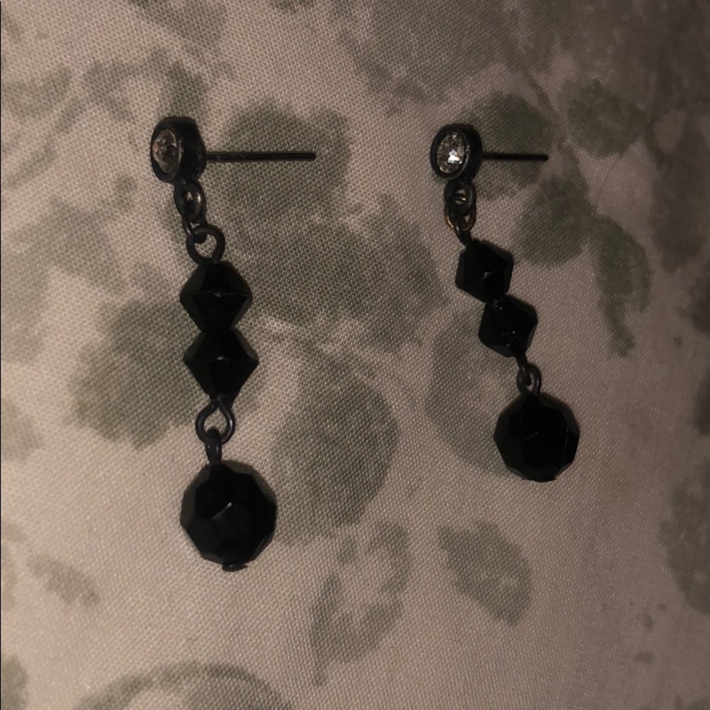 Black dangle earrings